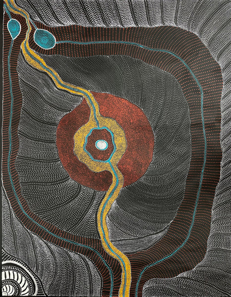 #165 My Country Dreaming (Muti) ANNA PETYARRE: Aboriginal Art: 95cm x 125cm