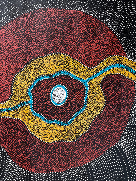 #165 My Country Dreaming (Muti) ANNA PETYARRE: Aboriginal Art: 95cm x 125cm
