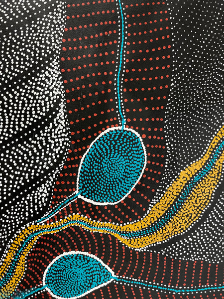 #165 My Country Dreaming (Muti) ANNA PETYARRE: Aboriginal Art: 95cm x 125cm