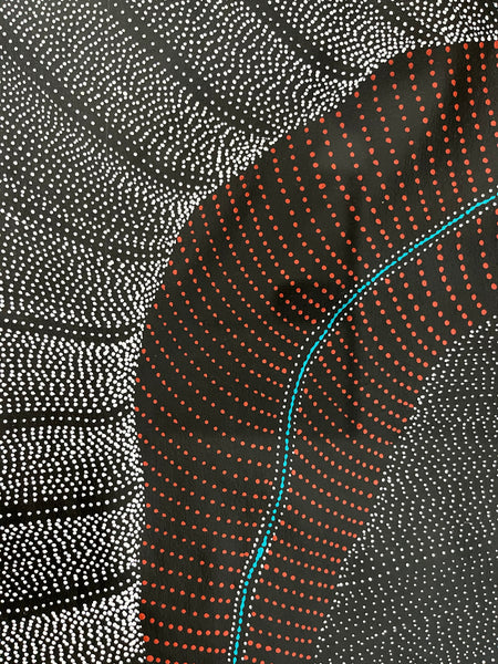 #165 My Country Dreaming (Muti) ANNA PETYARRE: Aboriginal Art: 95cm x 125cm