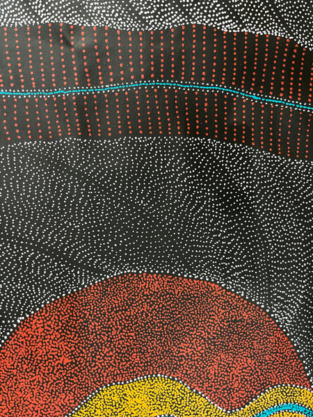 #165 My Country Dreaming (Muti) ANNA PETYARRE: Aboriginal Art: 95cm x 125cm