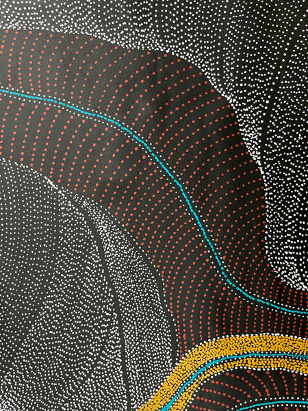 #165 My Country Dreaming (Muti) ANNA PETYARRE: Aboriginal Art: 95cm x 125cm