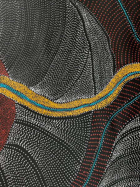 #165 My Country Dreaming (Muti) ANNA PETYARRE: Aboriginal Art: 95cm x 125cm