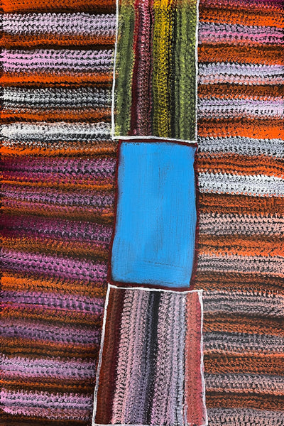 #109 Waterhole Sugarbag Country - ABORIGINAL ARTIST: BARNEY ELLAGA (Collectors piece) 69cm x 103cm
