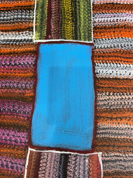 #109 Waterhole Sugarbag Country - ABORIGINAL ARTIST: BARNEY ELLAGA (Collectors piece) 69cm x 103cm