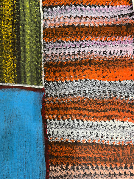 #109 Waterhole Sugarbag Country - ABORIGINAL ARTIST: BARNEY ELLAGA (Collectors piece) 69cm x 103cm