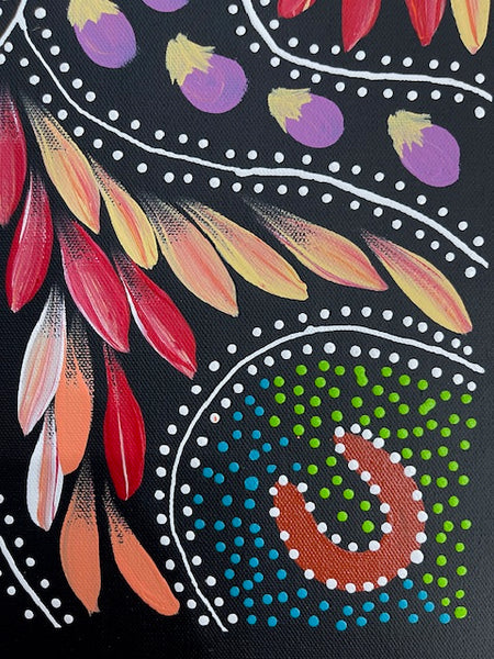 #324 Women hunting Bush Tucker - JACINTA NUMINA : Aboriginal Art 39 x 53cm