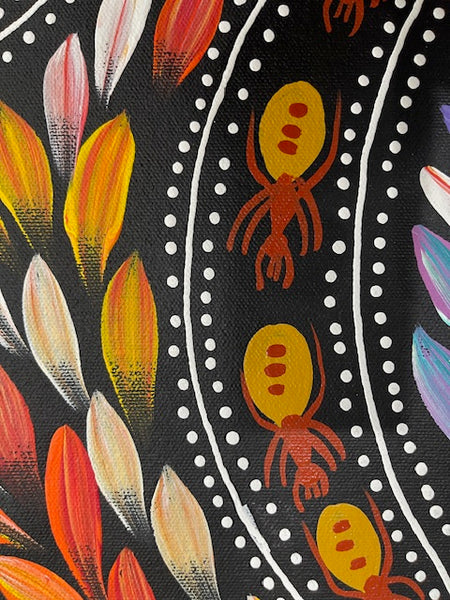 #269 Women hunting Bush Tucker - JACINTA NUMINA : Aboriginal Art 48 x 96cm