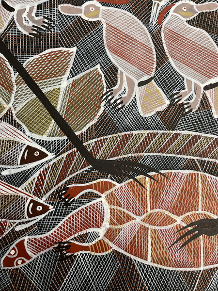 #294 Billabong Dreaming - EDDIE BLITNER : Aboriginal Art : 72cm x 100cm