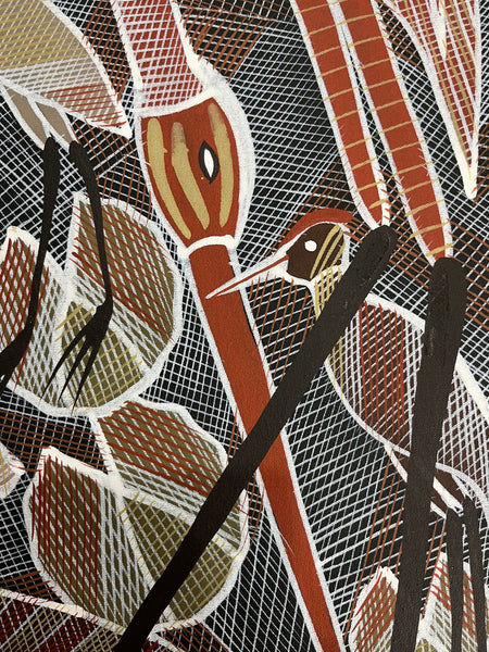 #294 Billabong Dreaming - EDDIE BLITNER : Aboriginal Art : 72cm x 100cm