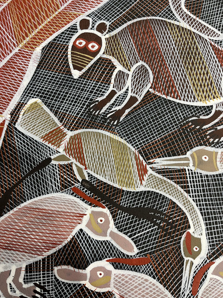 #294 Billabong Dreaming - EDDIE BLITNER : Aboriginal Art : 72cm x 100cm