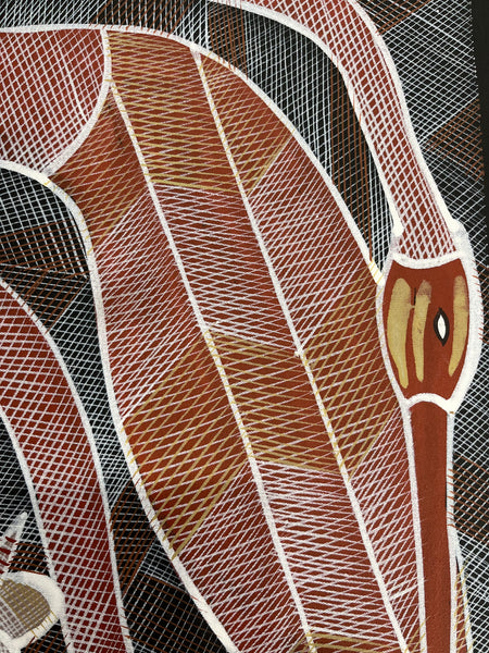 #294 Billabong Dreaming - EDDIE BLITNER : Aboriginal Art : 72cm x 100cm