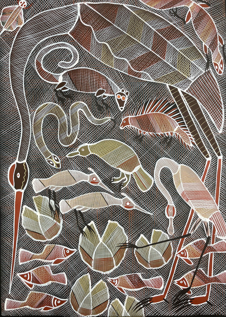 #31 Billabong Dreaming - EDDIE BLITNER : Aboriginal Art: 72cm x 100cm