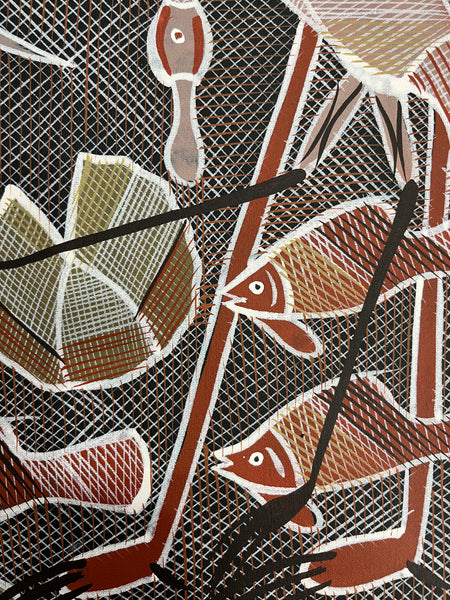 #31 Billabong Dreaming - EDDIE BLITNER : Aboriginal Art: 72cm x 100cm