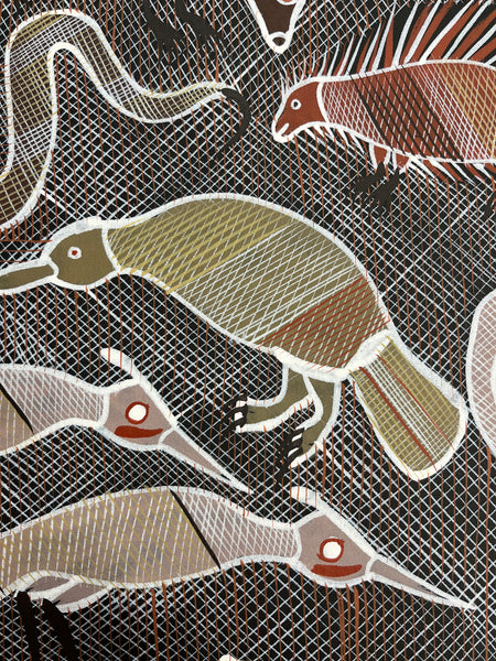 #31 Billabong Dreaming - EDDIE BLITNER : Aboriginal Art: 72cm x 100cm