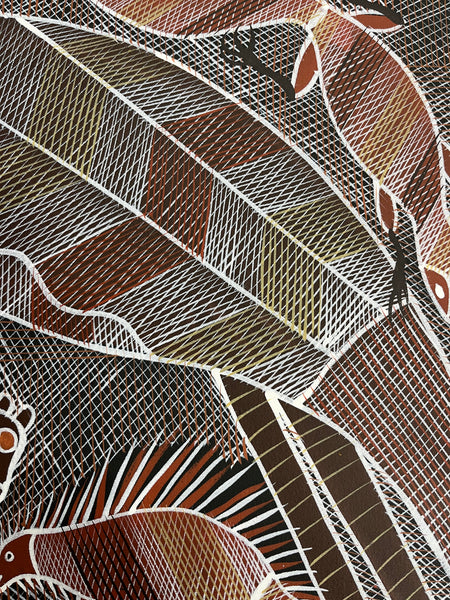 #31 Billabong Dreaming - EDDIE BLITNER : Aboriginal Art: 72cm x 100cm