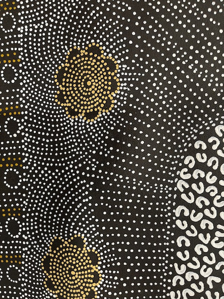 #56 Water Dreaming - Ngapa (Earth)- JANET LONG NAKAMARRA: Aboriginal Art: 102 x 80cm