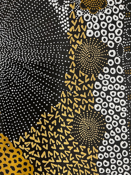 #56 Water Dreaming - Ngapa (Earth)- JANET LONG NAKAMARRA: Aboriginal Art: 102 x 80cm