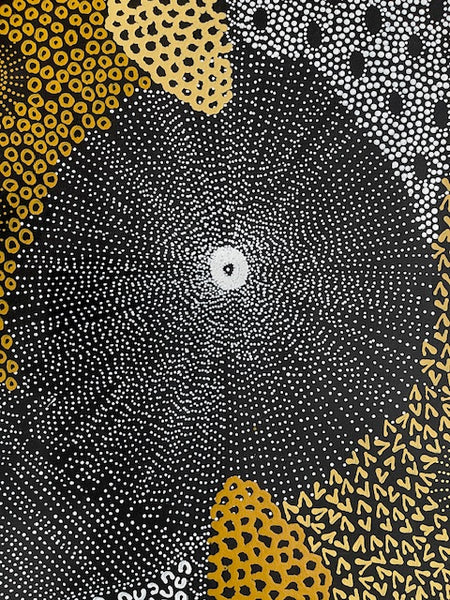 #56 Water Dreaming - Ngapa (Earth)- JANET LONG NAKAMARRA: Aboriginal Art: 102 x 80cm