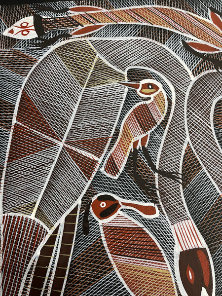 #393 Billabong Dreaming - EDDIE BLITNER : Aboriginal Art: 72cm x 100cm