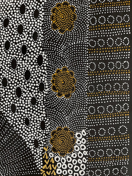 #56 Water Dreaming - Ngapa (Earth)- JANET LONG NAKAMARRA: Aboriginal Art: 102 x 80cm