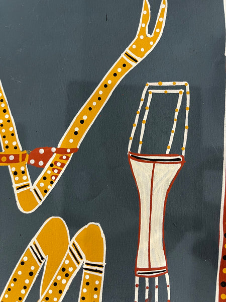 #247 Mosquito Mimi Spirits - Aboriginal Art: PADDY FORDHAM (Collectors piece) 90cm x 100cm