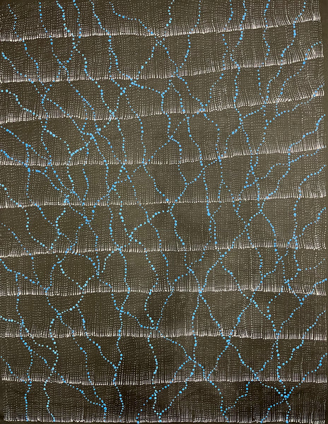 #159 Sandhill Dreaming (Blue) Debbie Napaljarri Brown Aboriginal Art:  75cm x 95cm