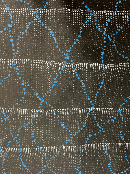 #159 Sandhill Dreaming (Blue) Debbie Napaljarri Brown Aboriginal Art:  75cm x 95cm