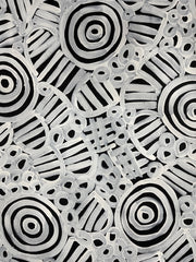 #277 Women's Body Design (Blk/Whte)  LOUISE NUMINA : Aboriginal Art: 95x88cm