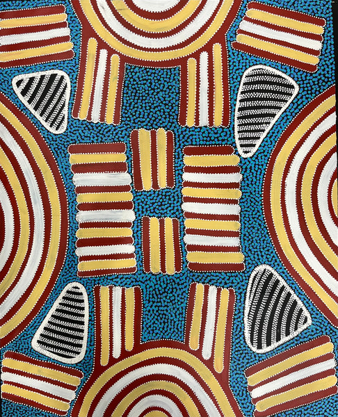 #178 Women's Body Design ANNA PRICE PETYARRE: Aboriginal Art: 94cm x 116cm