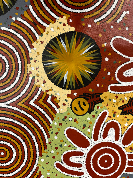 #83 Honey Ant Dreaming - JONATHAN HOCKLEY - Aboriginal Art: 91cm x 83cm