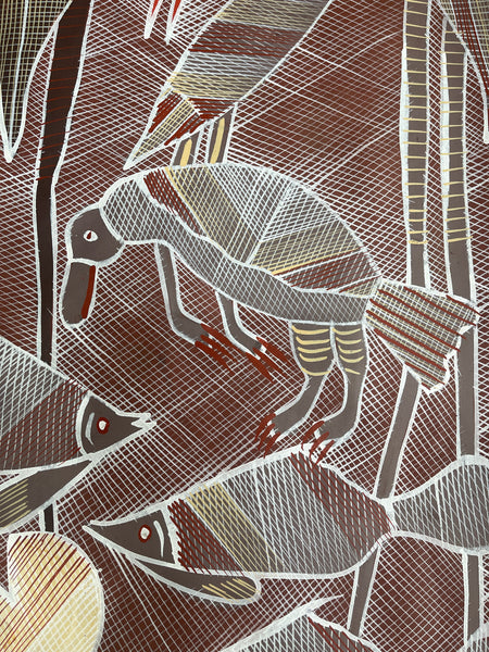 #94 Billabong Dreaming - EDDIE BLITNER : Aboriginal Art : 142x94cm