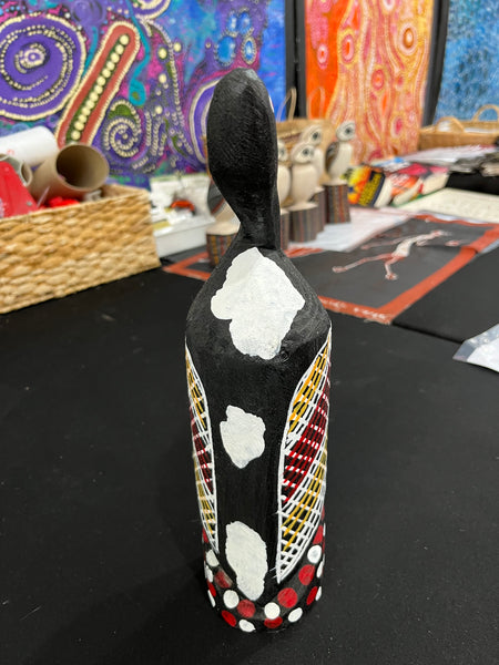 #310 Hand Carved Magpie Geese - KENNY REID: Aboriginal Art: 31cm x 8cm x 8cm