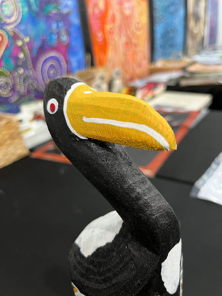 #310 Hand Carved Magpie Geese - KENNY REID: Aboriginal Art: 31cm x 8cm x 8cm