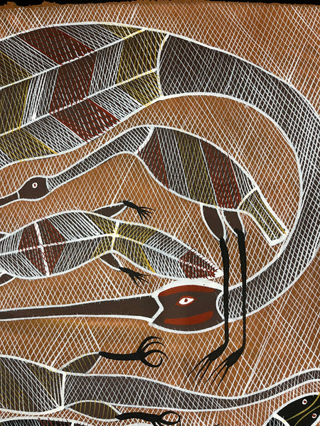 #348 Rainbow Serpent Dreaming  - EDDIE BLITNER : Aboriginal Art : 152cm x 88cm