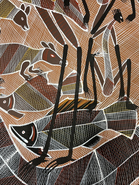 #348 Rainbow Serpent Dreaming  - EDDIE BLITNER : Aboriginal Art : 152cm x 88cm