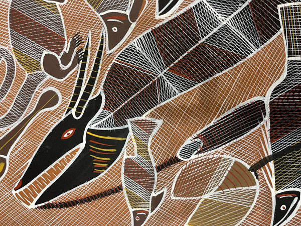 #348 Rainbow Serpent Dreaming  - EDDIE BLITNER : Aboriginal Art : 152cm x 88cm