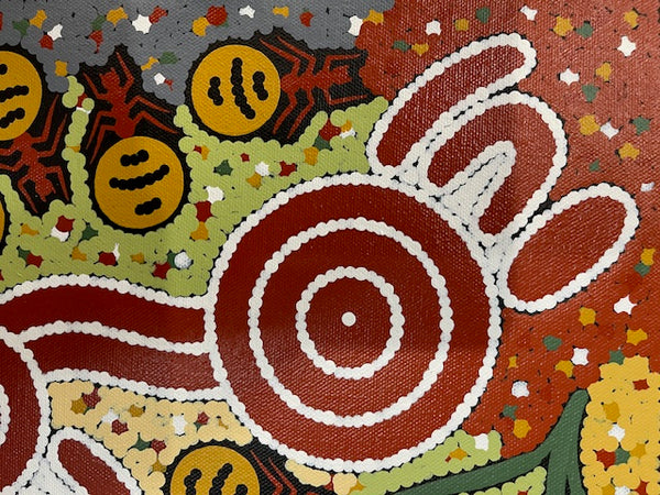 #117 Bush Tucker Dreaming - JONATHAN HOCKLEY - Aboriginal Art: 40 x 30cm