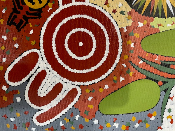 #117 Bush Tucker Dreaming - JONATHAN HOCKLEY - Aboriginal Art: 40 x 30cm