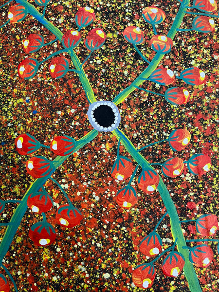 #320 Collecting Bush Fruits - REGGIE SULTAN : Desert Art : 66cm x89cm