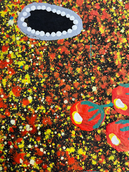 #320 Collecting Bush Fruits - REGGIE SULTAN : Desert Art : 66cm x89cm