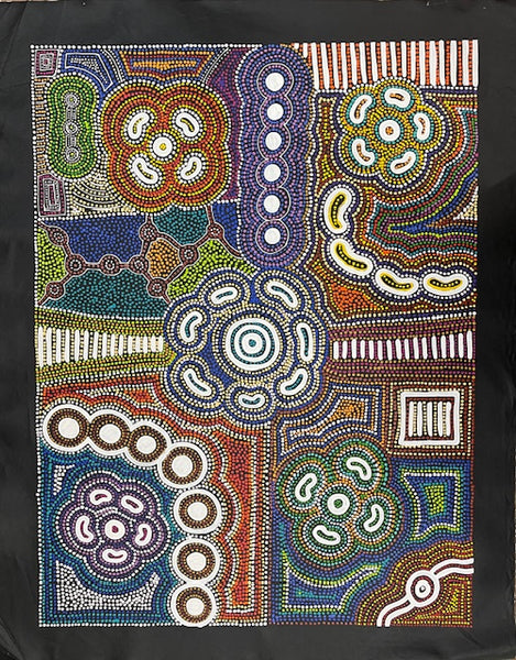 #134 Wallaby Tracks My Country Dreaming (Multi) - Sharon Turner: 89 x 123cm