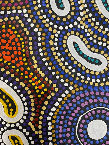 #134 Wallaby Tracks My Country Dreaming (Multi) - Sharon Turner: 89 x 123cm