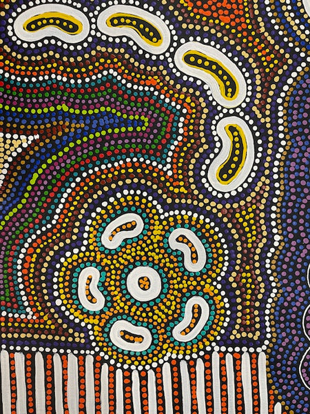 #134 Wallaby Tracks My Country Dreaming (Multi) - Sharon Turner: 89 x 123cm