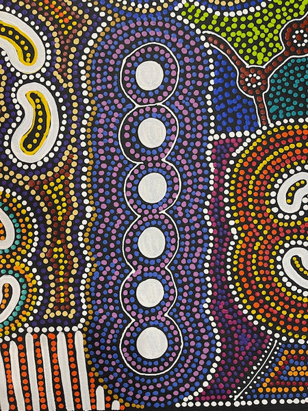 #134 Wallaby Tracks My Country Dreaming (Multi) - Sharon Turner: 89 x 123cm