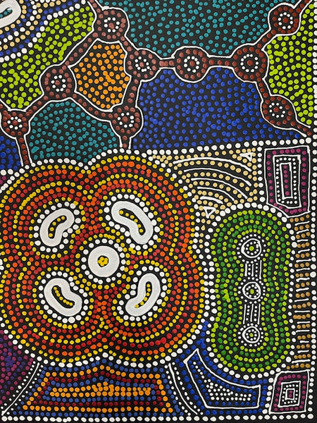 #134 Wallaby Tracks My Country Dreaming (Multi) - Sharon Turner: 89 x 123cm