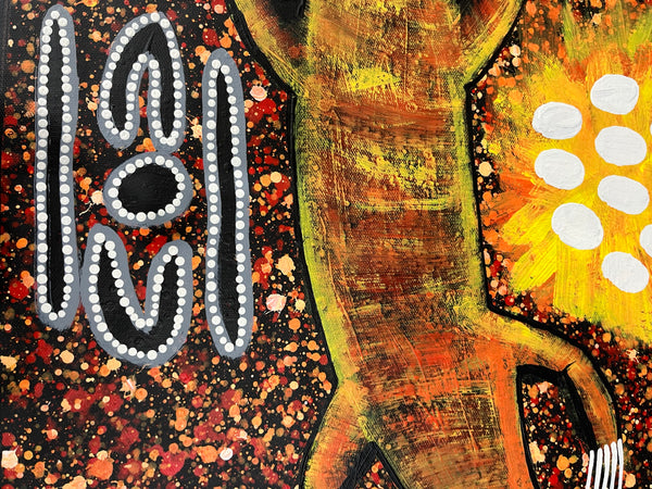 #306 Goanna Dreaming - REGGIE SULTAN : Desert Art : 95cm x 68cm