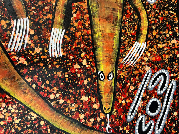 #306 Goanna Dreaming - REGGIE SULTAN : Desert Art : 95cm x 68cm