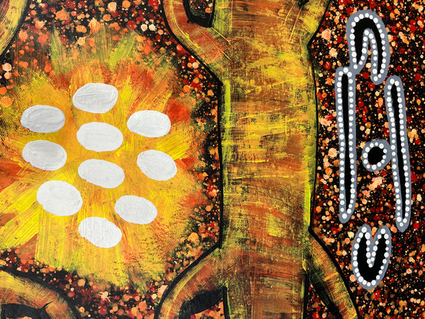 #306 Goanna Dreaming - REGGIE SULTAN : Desert Art : 95cm x 68cm