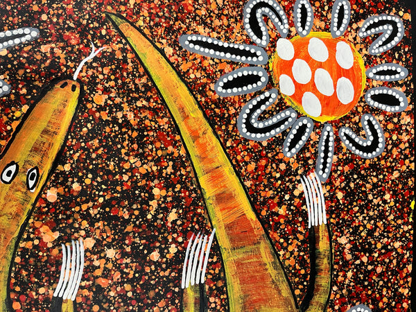 #306 Goanna Dreaming - REGGIE SULTAN : Desert Art : 95cm x 68cm
